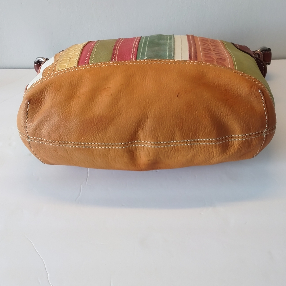 Fossil leather and suede patchwork shoulder bag - Picture 6 of 16